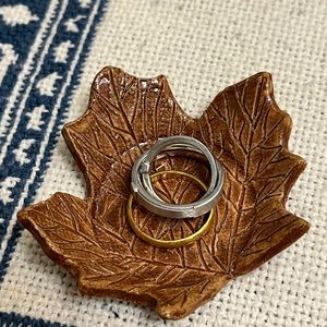 Handmade Ceramic Wisconsin Maple leaf Tray for Jewelry